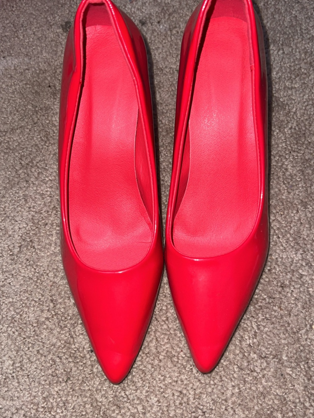 SHEIN Red Pointed Toe Stiletto Pumps